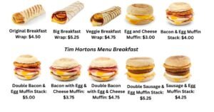 Tim hortons breakfast menu